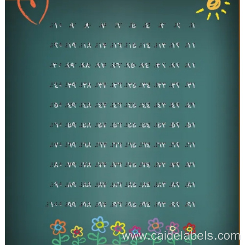 3 Plasticized Paper Posters with Braille Letter